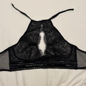 Victoria's Secret Black Lace Halter Bralette